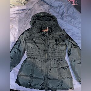 Vintage 2000s juicy couture black ruffled winter jacket
*missing fur trim*